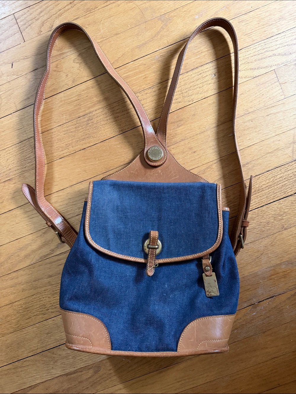 Vintage Dooney & Bourke Cabriolet Denim Backpack